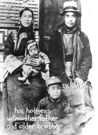 his holiness the dalai lama as a child with his family